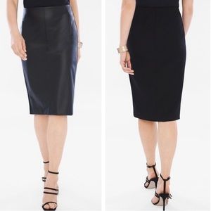 Chico’s The Juliet Black Faux Leather Pencil Skirt Size 1 ~ Size 8